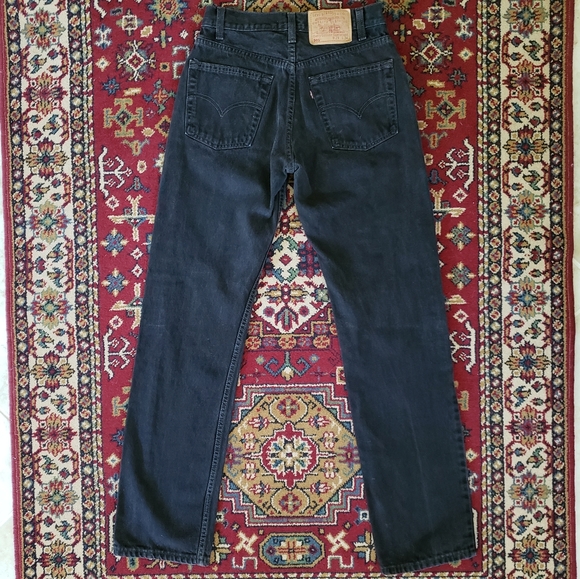 ❤ VINTAGE LEVI'S | 505 Black Denim Straight Leg Regular Fit 29 x 34 - Picture 15 of 16